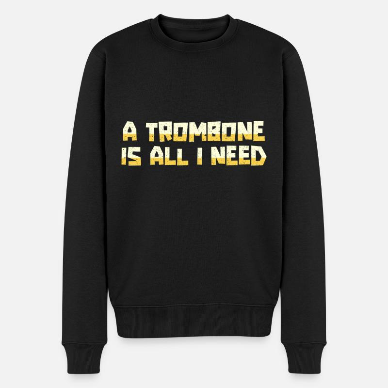 Posaune - Männer Premium Bio Pullover - Schwarz
