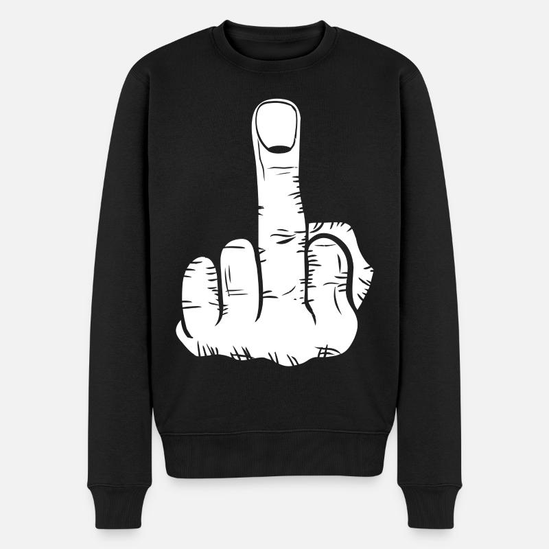 Mittelfinger! Geschenk - Männer Premium Bio Pullover - Schwarz