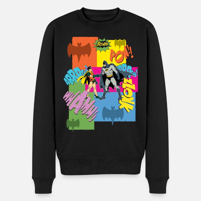 DC Comics Batman Robin Dynamic Duo Vintage - Økologisk premium-sweatshirt til mænd - sort