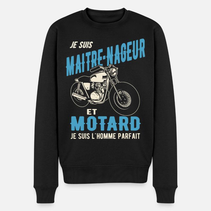 maitre nageur et motard l'homme parfait - Pull Premium bio Homme - noir