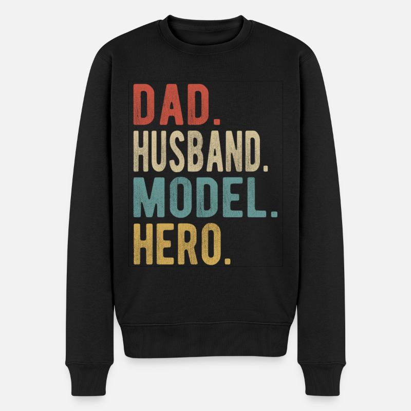 Modèle Papa Mari Héros - Pull Premium bio Homme - noir