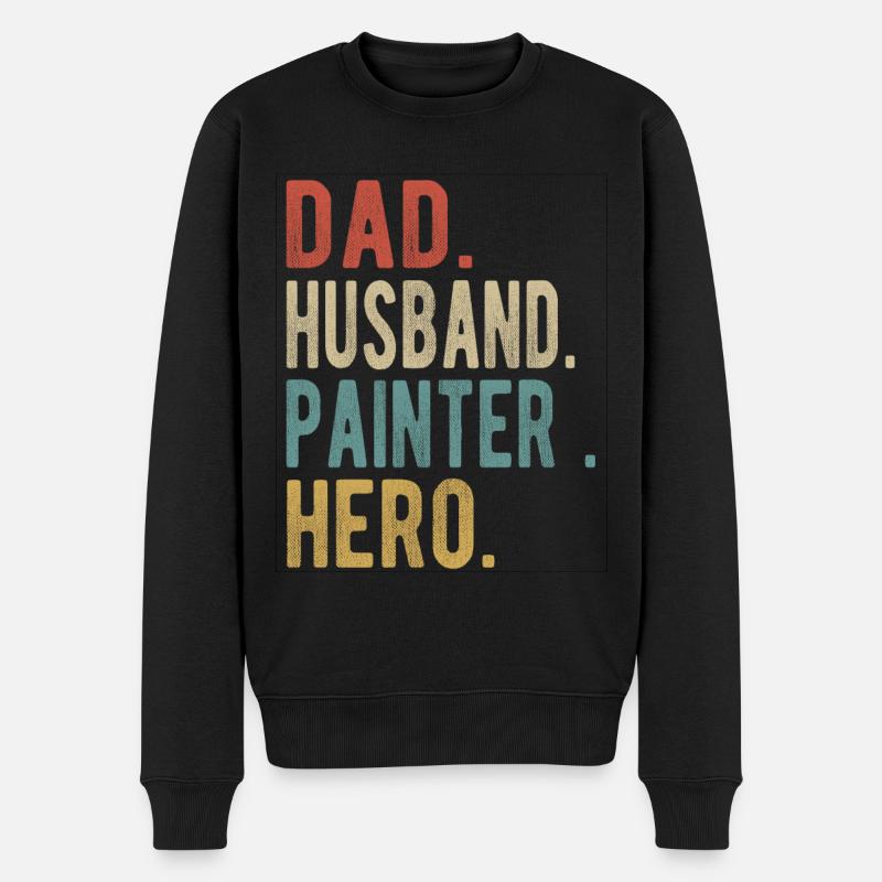 Maler Papa Ehemann Held - Männer Premium Bio Pullover - Schwarz