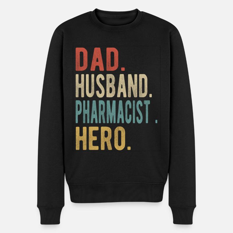 Pharmacien Papa Mari Héros - Pull Premium bio Homme - noir