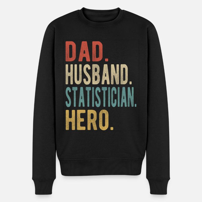 Statisticien Papa Husband Hero - Pull Premium bio Homme - noir