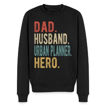 Stadtplaner Papa Ehemann Held - Männer Premium Bio Pullover - Schwarz - Vorne - Nico (187cm)