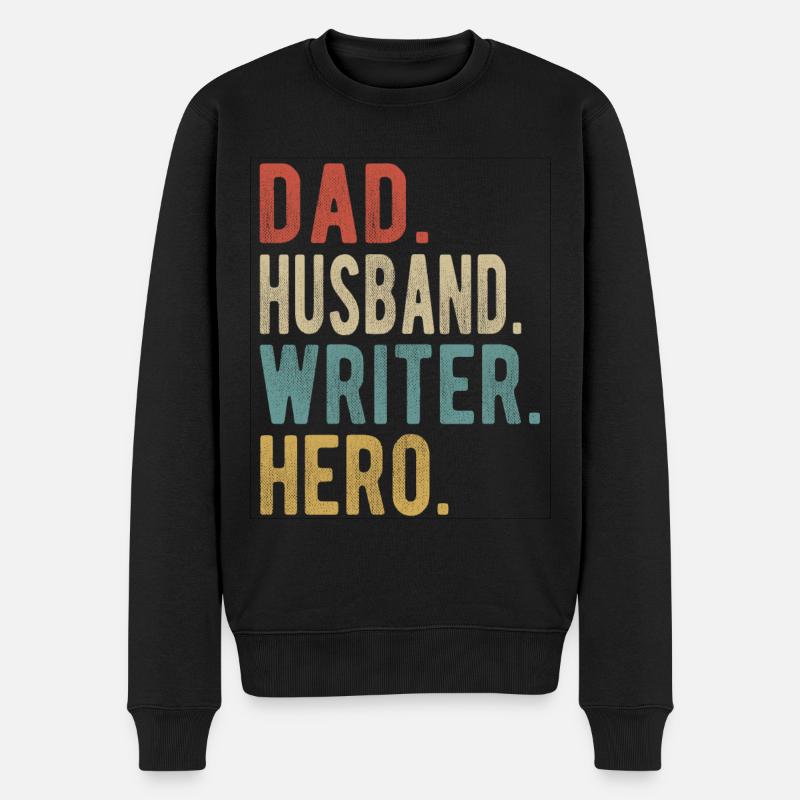 Écrivain Papa Husband Hero - Pull Premium bio Homme - noir