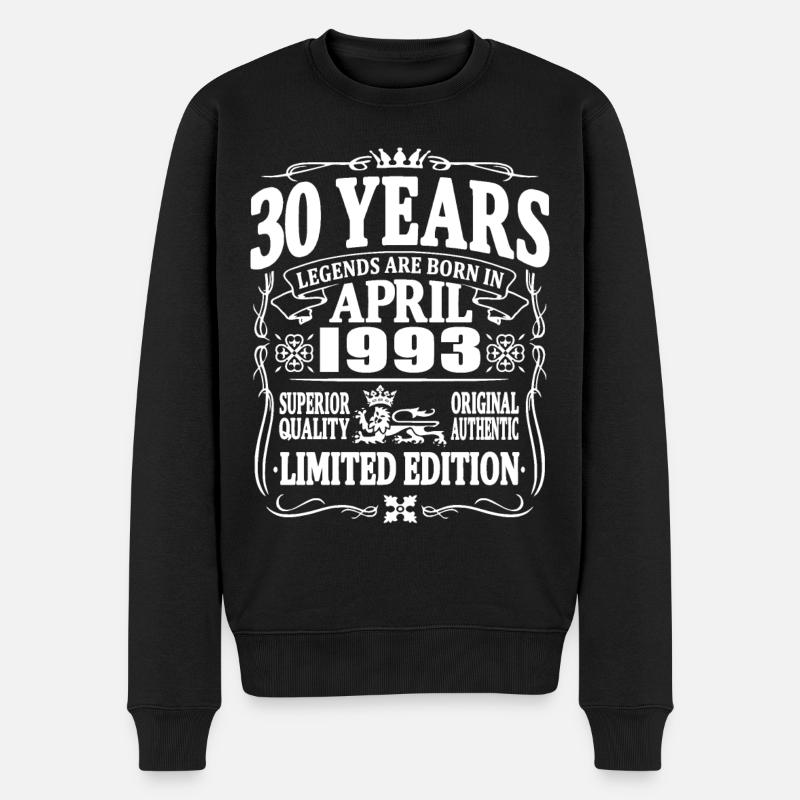 Les légendes naissent en avril 1993 - 30 ans - Pull Premium bio Homme - noir