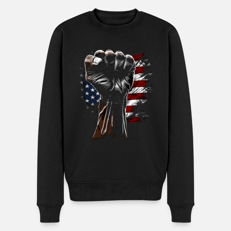 Black lives matter Usa Tshirt - Männer Premium Bio Pullover - Schwarz