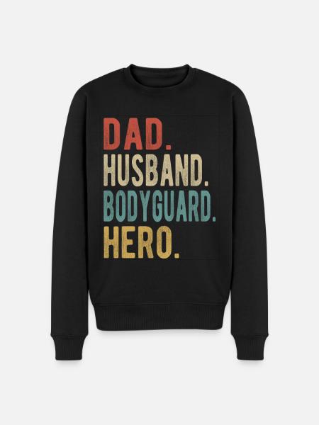 Bodyguard Dad Husband Hero - Men's Premium Organic Jumper - black