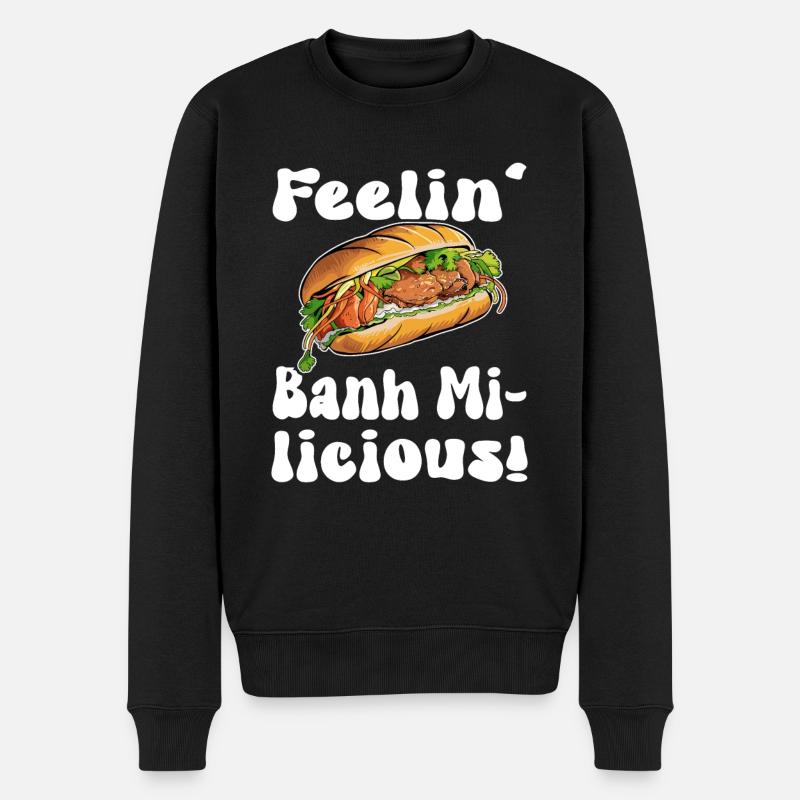 Banh mi licious Design - Männer Premium Bio Pullover - Schwarz