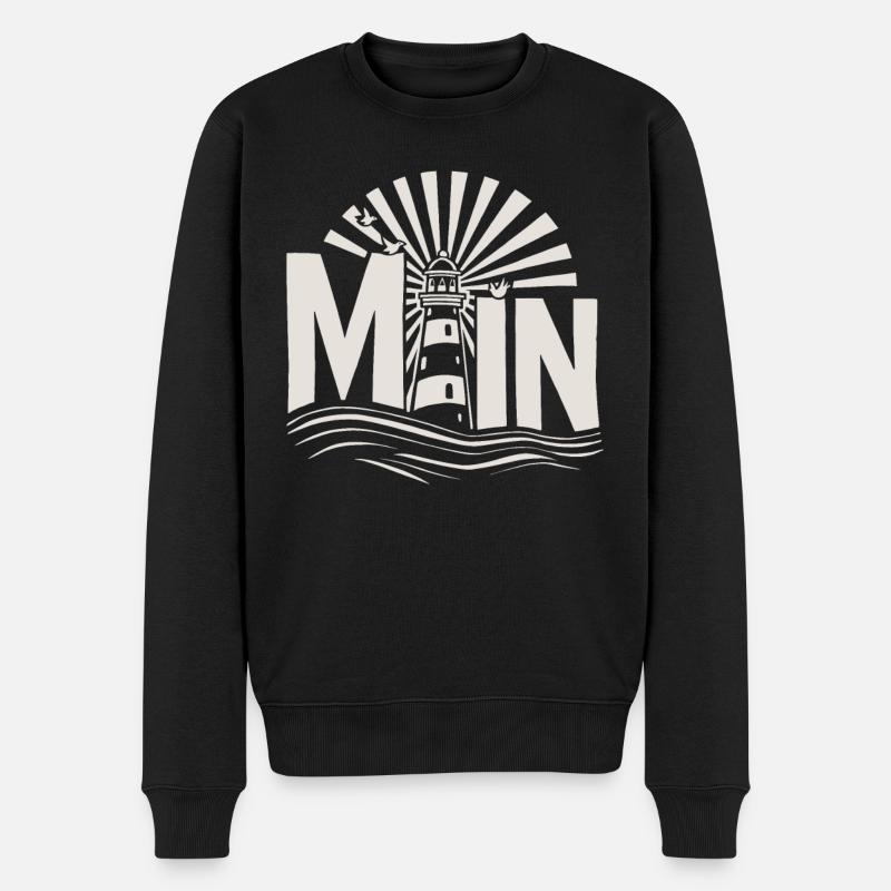 Moin - Norddeutschland Leuchtturm Design - Männer Premium Bio Pullover - Schwarz