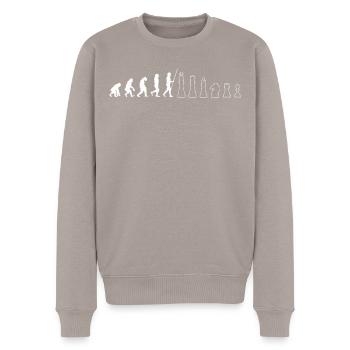 Schach Spieler Lustiges Evolution Brettspiel Schac - Männer Premium Bio Pullover - Taupe - Vorne - Nico (187cm)