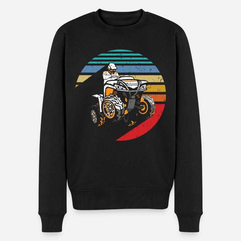 Vintage Quad Lustiges Quadfahrer ATV Geschenk Cool - Männer Premium Bio Pullover - Schwarz