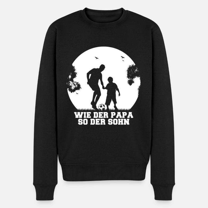 Fußball Wie der Papa so der Sohn Partnerlook - Männer Premium Bio Pullover - Schwarz