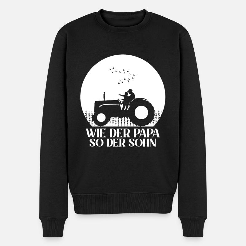 Traktor Wie der Papa so der Sohn Partnerlook - Männer Premium Bio Pullover - Schwarz