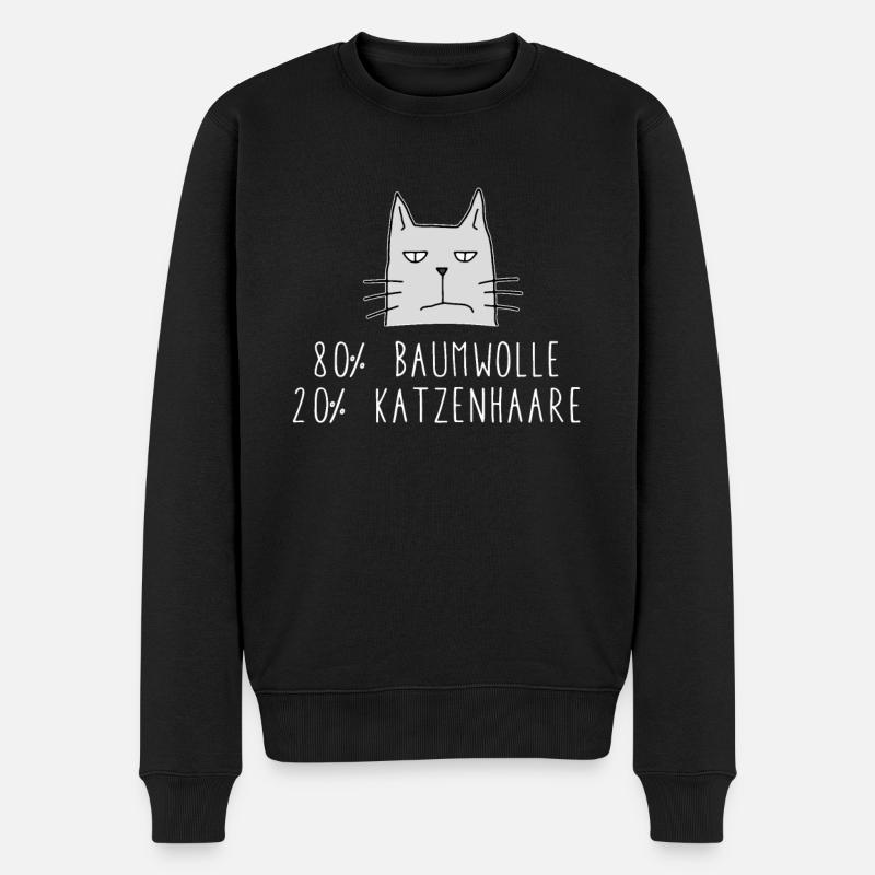 Katzenhaare - Katzen Allergie 80% Baumwolle 20% - Männer Premium Bio Pullover - Schwarz