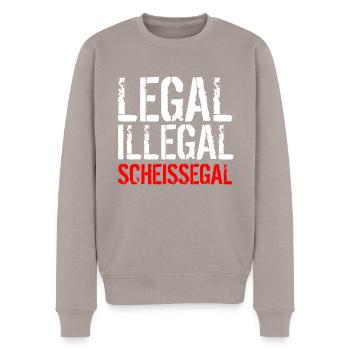 Legal Illegal Scheissegal - Egal - Männer Premium Bio Pullover - Taupe - Vorne - Nico (187cm)