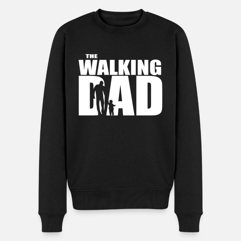 Le papa qui marche - Cadeau pour le futur papa 2025 - Pull Premium bio Homme - noir
