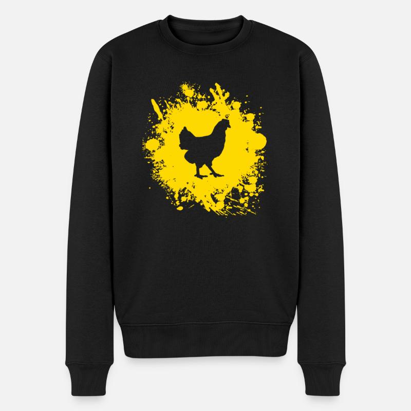 Meine Hühner Mädls - lustiger Spruch Huhn Züchter - Männer Premium Bio Pullover - Schwarz