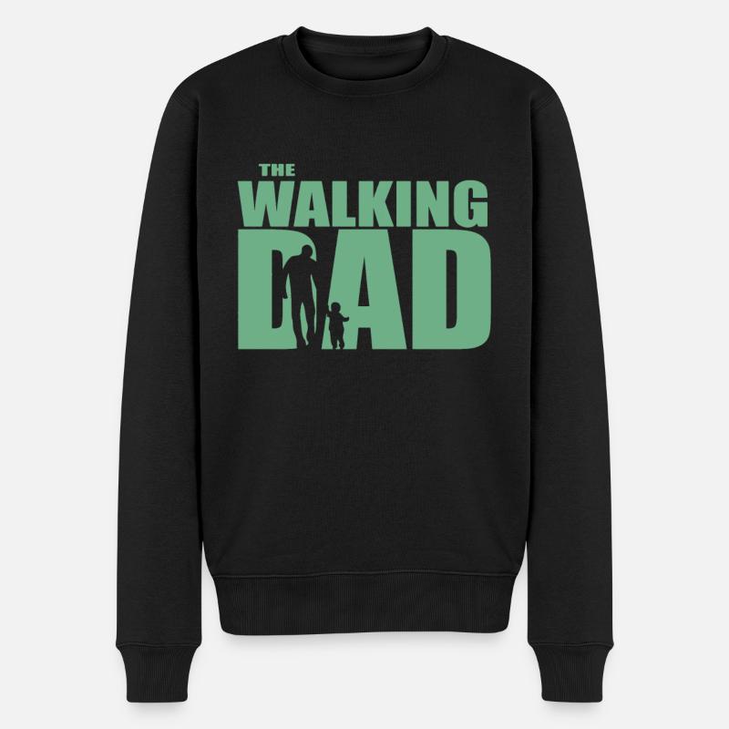 The Walking Dad - Geschenk für werdende Papa 2025 - Männer Premium Bio Pullover - Schwarz