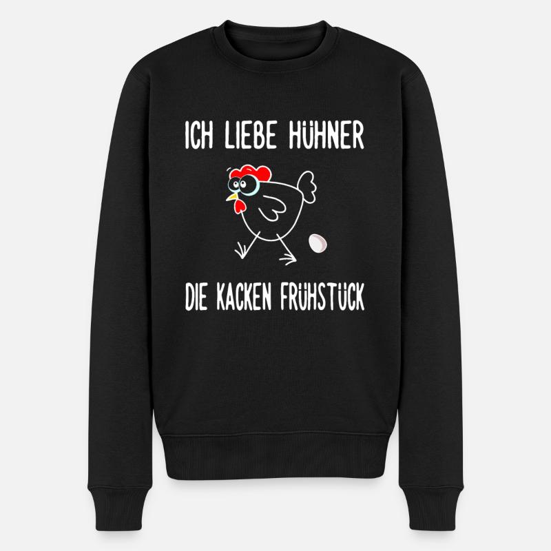 Eier - Ich liebe Hühner die kacken Frühstück - Männer Premium Bio Pullover - Schwarz