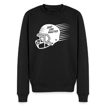 Just Like Practice American Football - Männer Premium Bio Pullover - Schwarz - Vorne - Nico (187cm)
