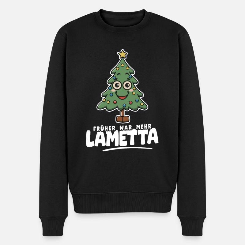 Früher war mehr Lametta - Männer Premium Bio Pullover - Schwarz