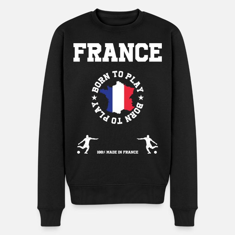 Frankreich - Männer Premium Bio Pullover - Schwarz