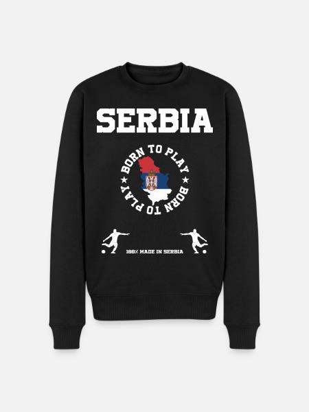 Serbien - Männer Premium Bio Pullover - Schwarz