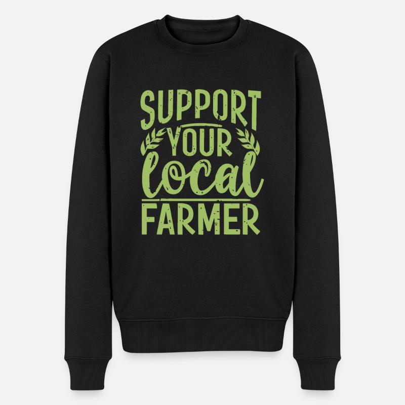 Support Your Local Farmer Bauer Landwirt - Männer Premium Bio Pullover - Schwarz