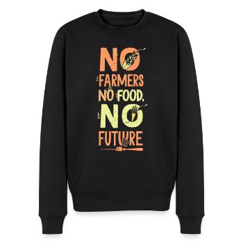 No Farmers - No Food - No Future Bauer Landwirt - Männer Premium Bio Pullover - Schwarz - Vorne - Nico (187cm)