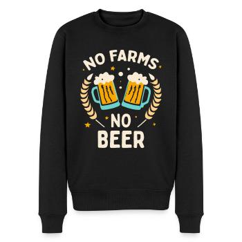 No Farms No Beer Bauern Demo Protest Landwirt - Männer Premium Bio Pullover - Schwarz - Vorne - Nico (187cm)