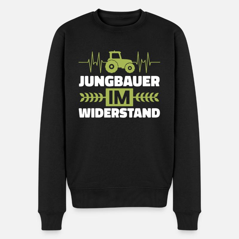 Jungbauer im Widerstand Bauer Demo Landwirt - Männer Premium Bio Pullover - Schwarz