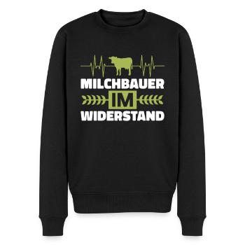 'Milchbauer im Widerstand Bauer Demo Landwirt - Männer Premium Bio Pullover - Schwarz - Vorne - Nico (187cm)