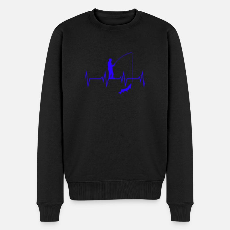 Angel Herzschlag - Männer Premium Bio Pullover - Schwarz
