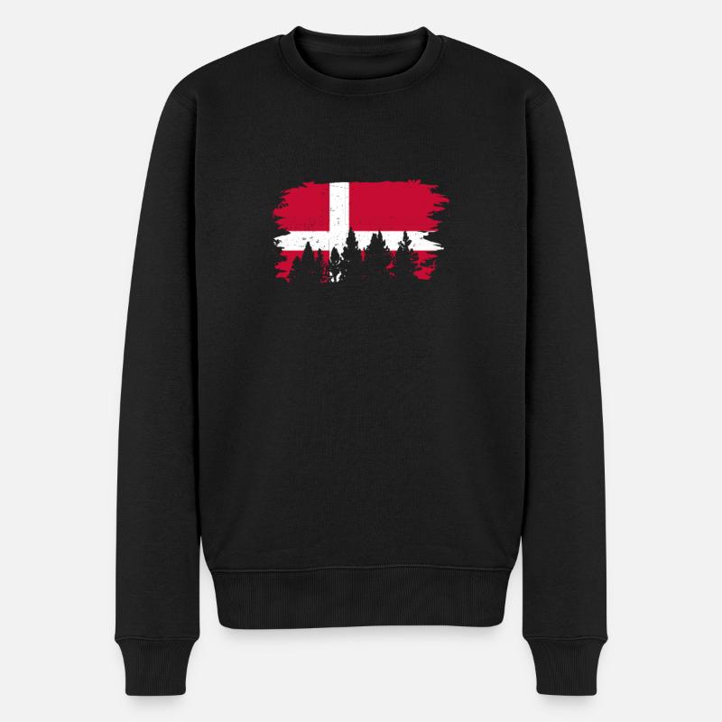 Berg Natur Dänemark Flag Skandinavien Dänisch - Männer Premium Bio Pullover - Schwarz