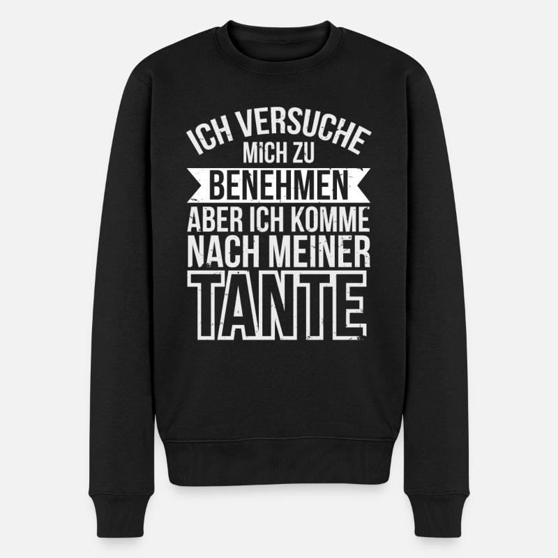 Tante Nichte Onkel Weihnachten Geschenk Spruch - Männer Premium Bio Pullover - Schwarz