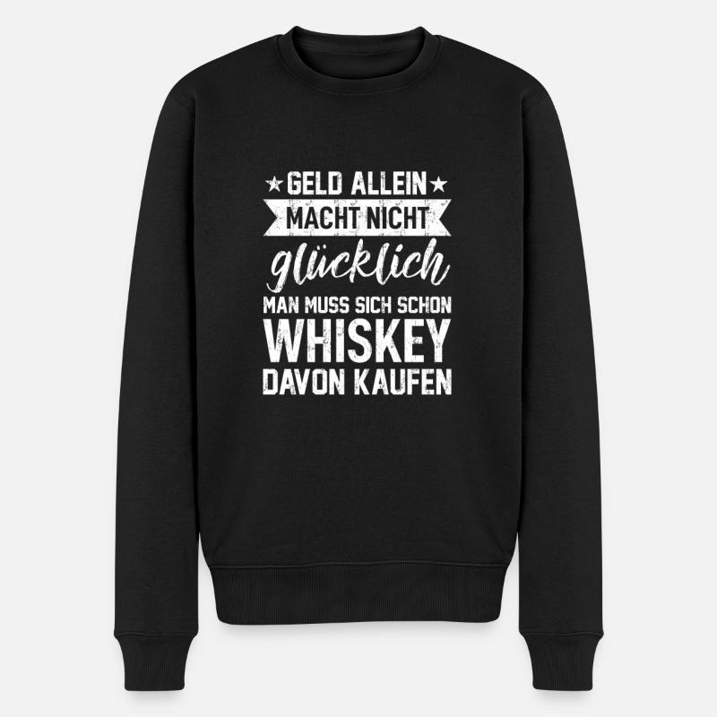Alkohol saufen - Männer Premium Bio Pullover - Schwarz