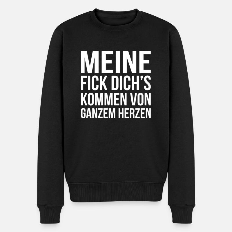 Lustig - Männer Premium Bio Pullover - Schwarz
