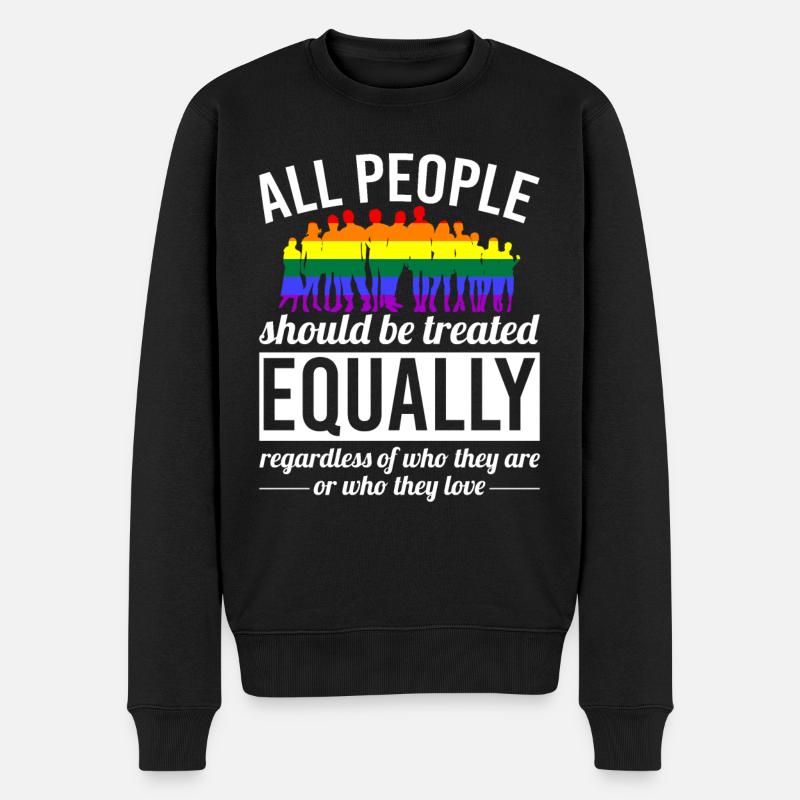 Gay Pride - Männer Premium Bio Pullover - Schwarz