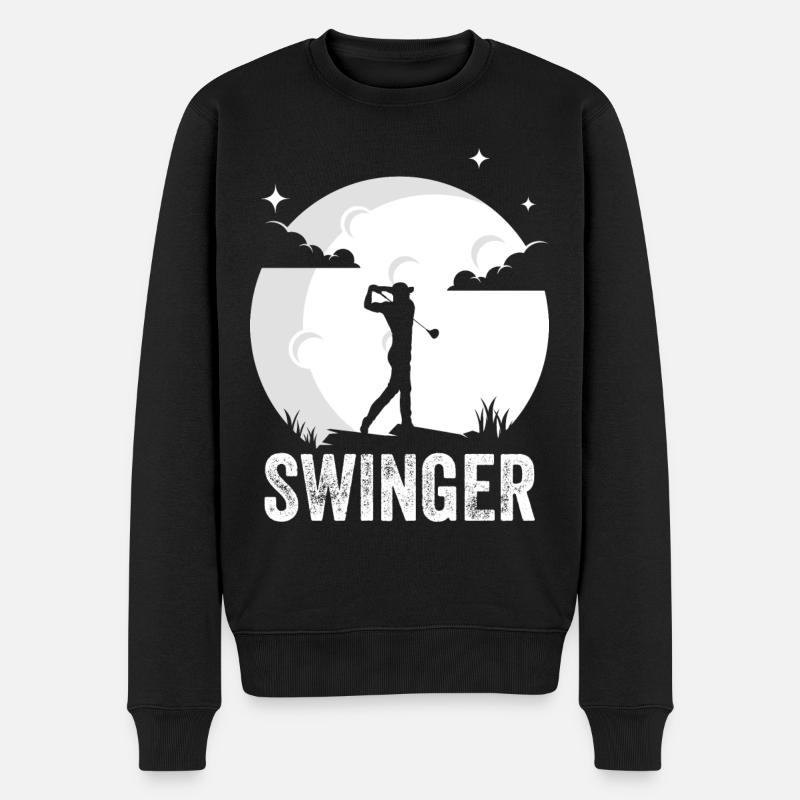 Golf Swinger Golfer Golfer Golf - Männer Premium Bio Pullover - Schwarz
