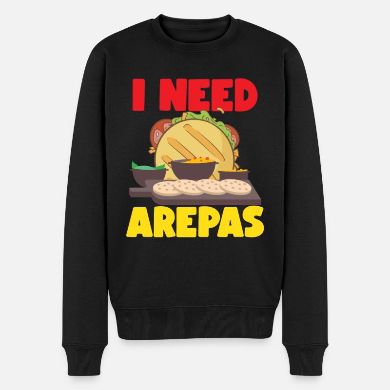 Ich Brauche Arepas Venezuela Kolumbien - Männer Premium Bio Pullover - Schwarz