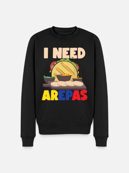 Funny Arepa Colombia - Men's Premium Organic Jumper - black