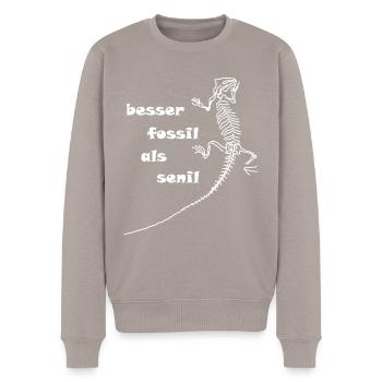 Dinosaurier, Fossilien, Paläontologe, - Männer Premium Bio Pullover - Taupe - Vorne - Nico (187cm)