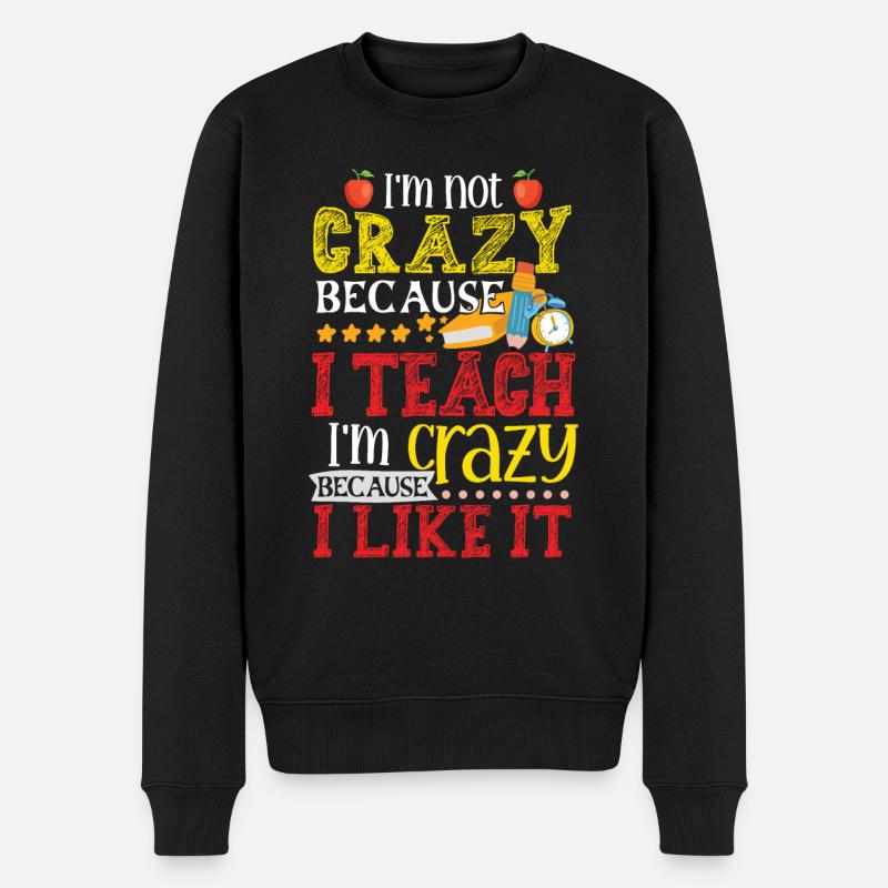 Crazy Teacher School Teaching - Pull Premium bio Homme - noir
