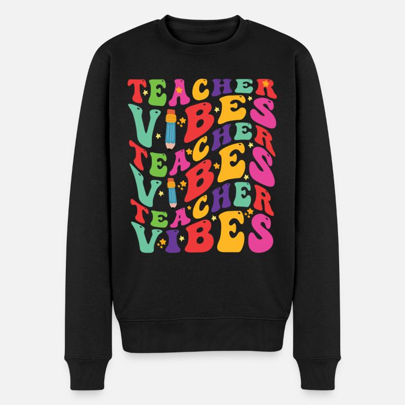 Lehrer-Vibes - Männer Premium Bio Pullover - Schwarz