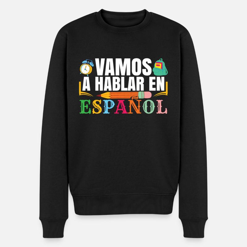 Spanish Class Teacher Bilingual School - Men's Premium Organic Jumper - black