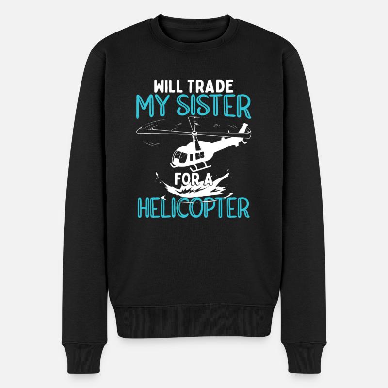 Hélicoptère pour enfants drôles - Pull Premium bio Homme - noir