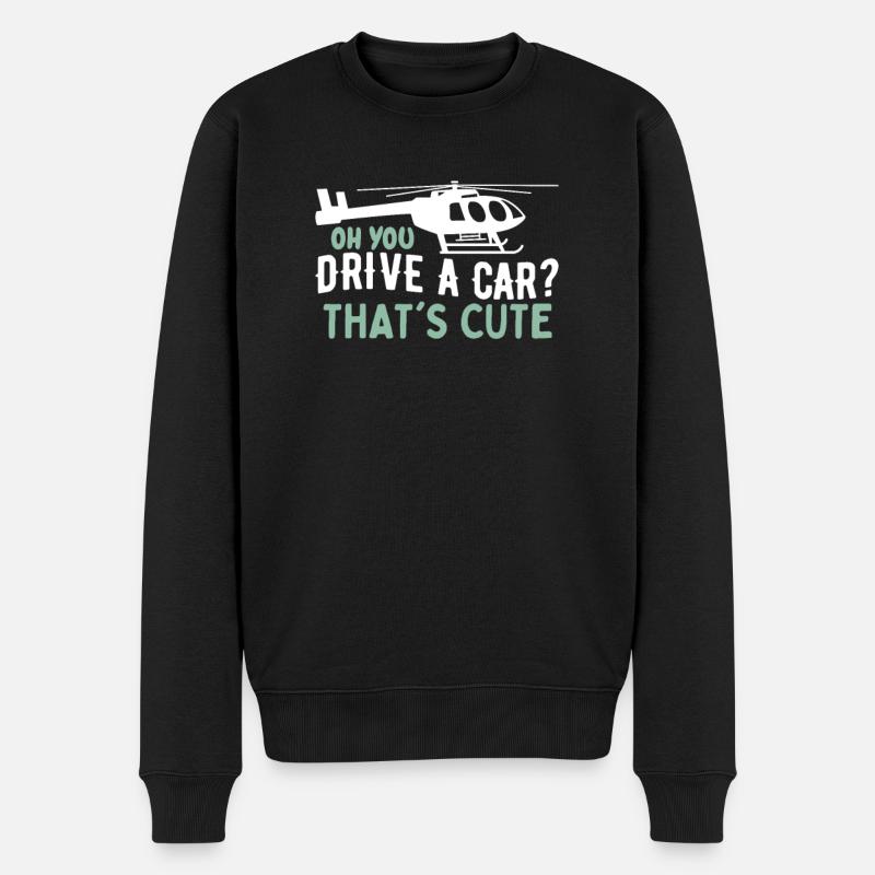 Zitat Pilot Hubschrauber Luftfahrt Lustig - Männer Premium Bio Pullover - Schwarz