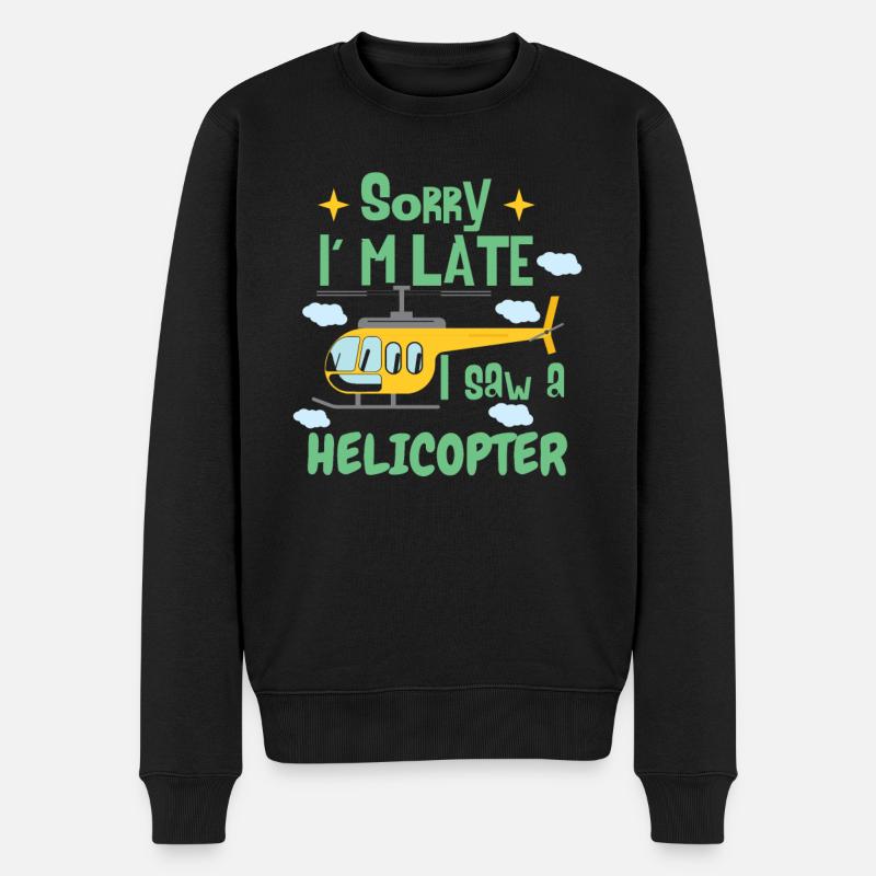 Hélicoptère pour enfants drôles - Pull Premium bio Homme - noir